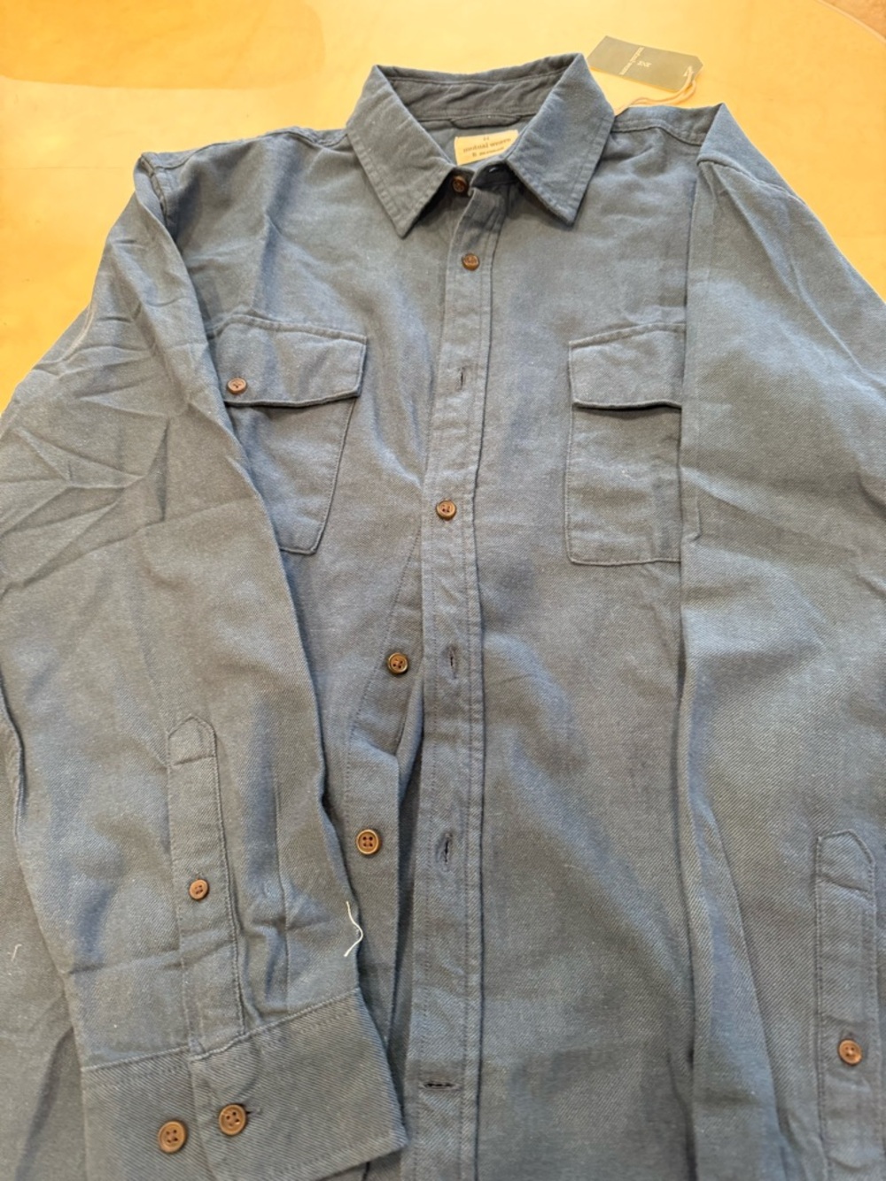 Men's Casual Blue Button-Down Shirt - Classic Workwear Style